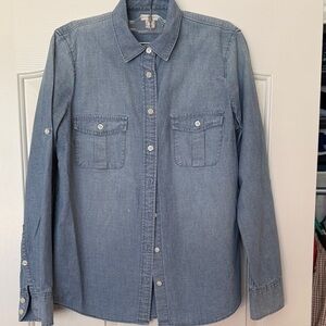 J. Crew Light Blue Denim Button-Down Shirt